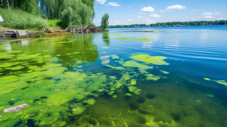 Blaualgen in Badeseen sind ein gesundheitliches Problem.