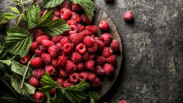 Obst mit wenig Fruchtzucker: Himbeeren